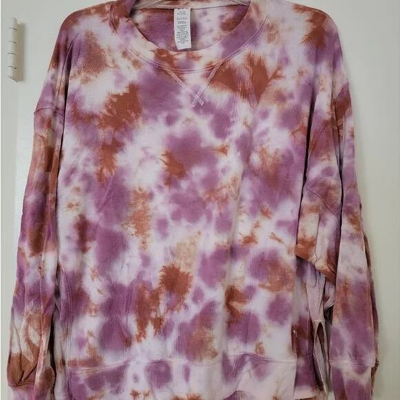 JoyLab Orange and Pink Tie Dye Tunic Lightweight Sweatshirt - Size Small 🍑✨ 🌸 - Picture 3 of 6